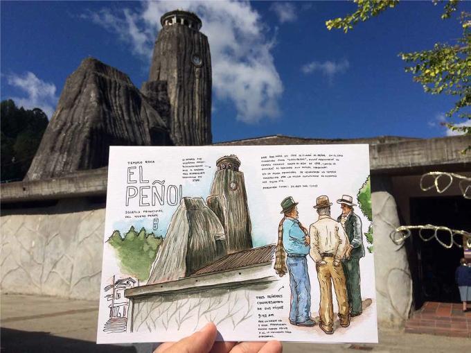 Ilustración del parque de El Peñol