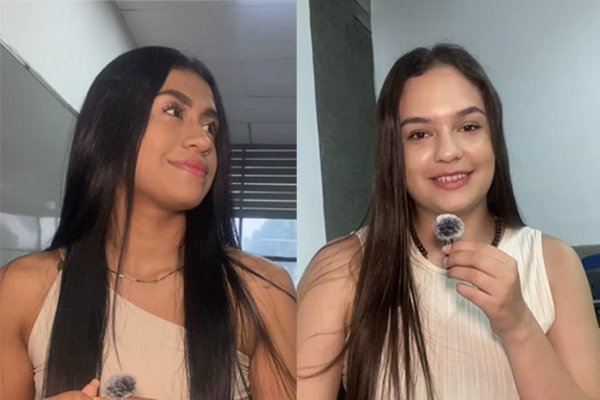 María Paulina y Yosselyn en su presentación 