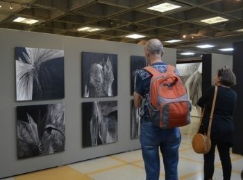 Estudiantes durante la exposición